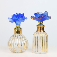 Botol parfum kaca kristal bunga warna-warni unik kualitas tinggi botol kosong dengan kemasan