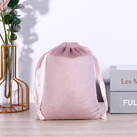Bolsas de joyería de terciopelo negro Premium con cierre de cordón Bolsas organizadoras al por mayor a granel Anillos de compromiso Embalaje de regalo de lujo