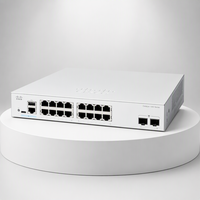 Switch PoE Gigabit 16 ports Original Catalyst C1300-16FP-2G 240W sans ventilateur pour rack, idéal pour les PME et les bureaux, compatible téléphonie IP