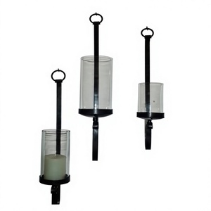 <b>Wall</b> <b>Sconces</b> Hurricane Candle holder Cylinder Glass <b>Wall</b> Mount Durable Home Decoration - Product Image 2