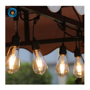 49FT luci a tubo impermeabile filo luci con E27 Edison lampadina per piscina balcone albero giardino cortile natale matrimonio