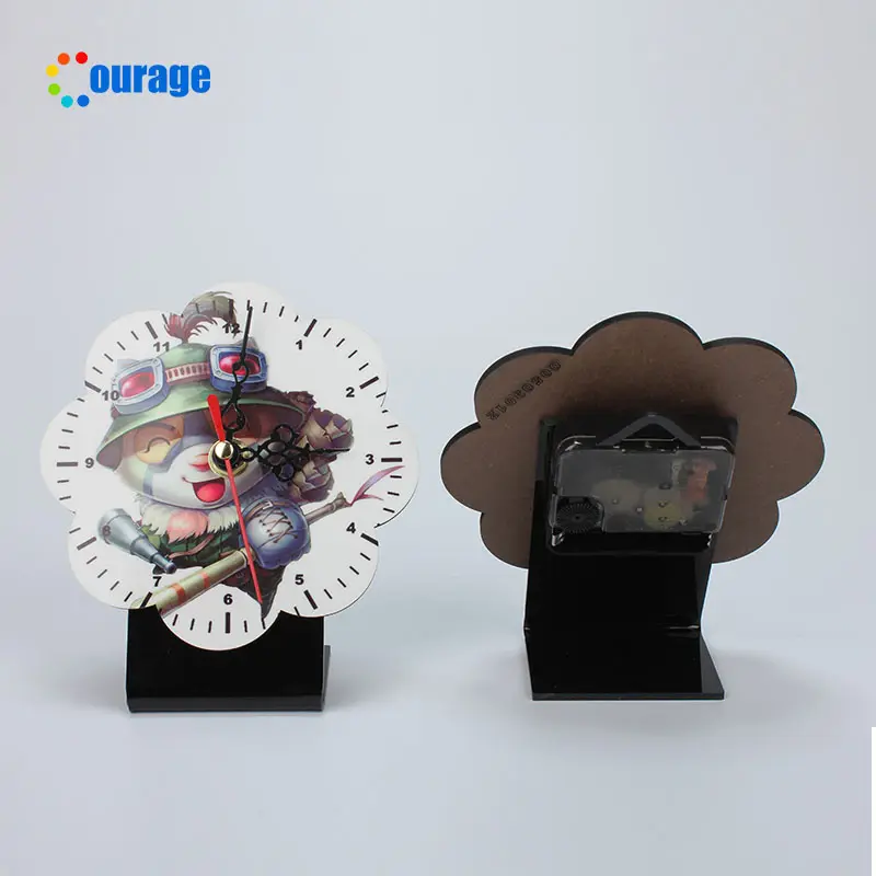 Bingkai Foto Sublimasi Digital Mdf Dilapisi MDF-ZB12 Jam Alarm Kayu