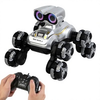 Chien robot mécanique télécommandé pour enfants, détection de geste, bras pivotant, huit roues motrices, tout-terrain