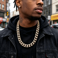 Chaîne cubaine Hip Hop 12 mm à double rangée en argent sterling S925 avec moissanite couleur D VVS, bijoux de style rappeur