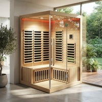Ruang Sauna Uap Kering Kayu Modern Ramah Lingkungan dengan Pemanas Inframerah Desain Terbaru untuk Vila