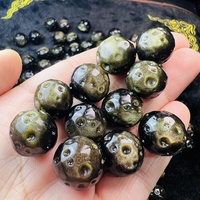 Vente en gros de sphères de lune en obsidienne dorée et argentée de haute qualité de 15 mm pour la fabrication de bijoux, de pendentifs et de bracelets DIY