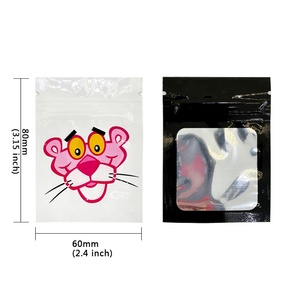 100 PCS 6x8cm sacchetto di plastica con cerniera piccola sacchetto Laser sacchetto con chiusura a Zip piccolo imballaggio sacchetti di sigari per <span class=keywords><strong>biscotti</strong></span> personalizzati con finestra trasparente - Product Image 2