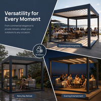 Pergola manuelle en aluminium robuste, résistante au vent et isolante thermiquement, tailles personnalisables pour balcon et extérieur