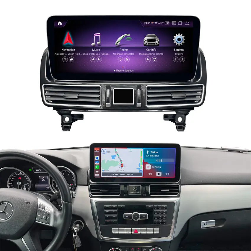 High quality 12.3 inch 8+128g android car multimedia player for Mercedes Benz ML W166 W164 ML350 ML500 radio audio system