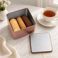 Boîte cadeau carrée en fer blanc pour chocolats avec couvercle séparé pour bonbons et confiseries, impression personnalisée, OEM, ODM, vente en gros, emballage en vrac
