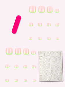 Uñas Postizas Francesas Verdes Creativas para los Pies, 24 Piezas, Uñas Postizas de ABS de Cobertura Completa para <span class=keywords><strong>Manicura</strong></span> Instantánea - Product Image 3