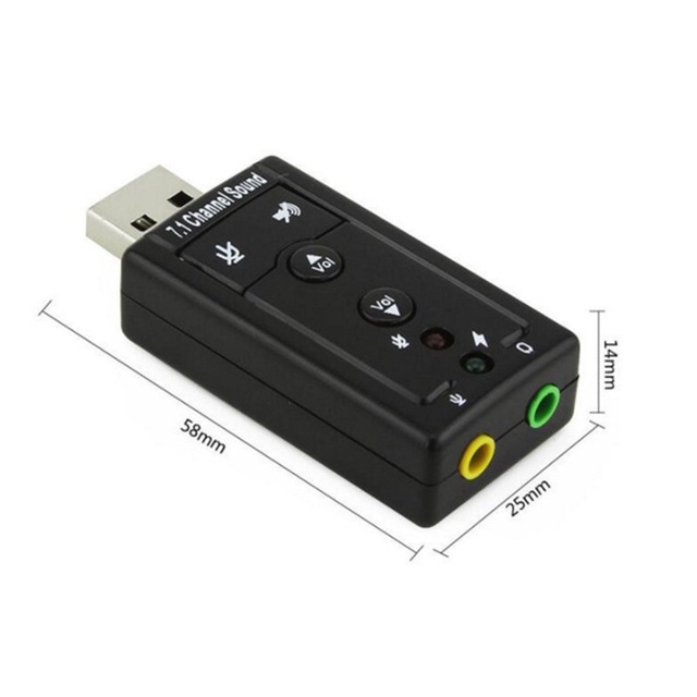 External Usb Sound Card 7.1 Channel With Volume Control For Laptop Desktop Computer