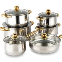 German Triply Stainless Steel Gold Cookware, Cooking Pot