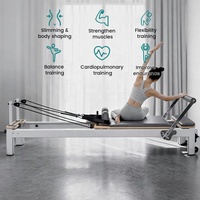 Reformador de Pilates de aleación de aluminio portátil y ajustable para Fitness corporal en el hogar Reformadores plegables negros de fábrica