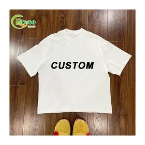 Custom Puff Print Embroidery T Shirt Blank Drop Shoulder Unisex Boxy Cropped T Shirt Men Plain T Shirt High Quality For Printing