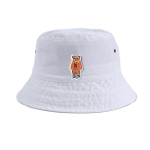 Sombrero y gorras de pescador lavados de moda personalizados con un lindo oso de peluche en una sudadera naranja - Product Image 3