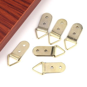 Brass Picture Frame Hanging Hooks Gold Plated Rectangle Double Hole For Wall <b>Door</b> Mounting - Product Image 1