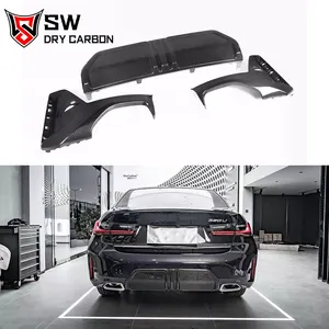 Dry Carbon Fiber MP Style G20 3 Series Diffuser Rear Bumper Lip Under Spoiler for BMW G20 3 Series 320i 325i 330i M Sport 2023+