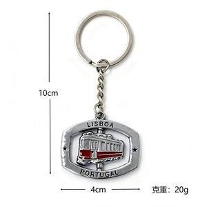 Porte-clés rotatif en alliage de zinc gravé au laser, finition émaillée effet goutte d'huile, style européen, souvenir touristique de <span class=keywords><strong>Lisbonne</strong></span>, en stock - Product Image 5