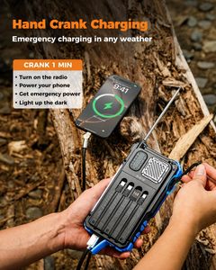 Banco de Energía Solar de 20,000mAh con Radio AM/FM, Generador de Manivela, Radio Meteorológica NOAA, Alarma SOS de Emergencia para Exteriores, Cargador Rápido y Linterna LED - Product Image 3