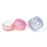 Pot de crème acrylique de 5g 10g avec la conception d'orchidée de prisme de diamant récipient cosmétique pot d'emballage de soins de la peau en plastique