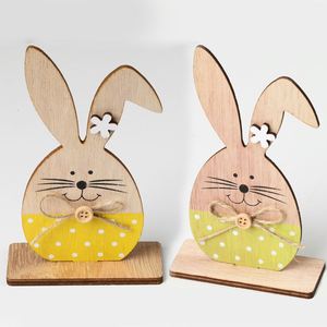 Manufacture Wooden <b>Easter</b> <b>Ornament</b> Decorations Creative Rabbit Design for Desktop Home Decor Dropshipping - Product Image 1