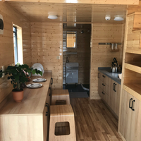 Maison préfabriquée Australie conçue mobile petite maison cabine sur roues remorque bois petite maison kit ensemble
