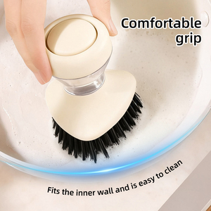 Brosse à vaisselle en plastique réutilisable avec distributeur de savon intégré, outil de nettoyage pratique pour la cuisine et la maison - Product Image 5