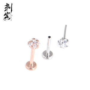 20G CZ Sternmuster drahtloses Oberteil 316L Chirurgisches Stahl-Einschubladen - Product Image 4