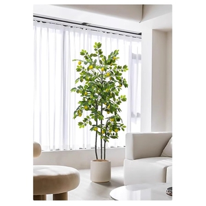 LUYI - Vente en gros d'arbres artificiels en <span class=keywords><strong>soie</strong></span> écologiques, mini citronniers pour décoration intérieure, plantes en pot de petite taille, plantes naines - Product Image 5