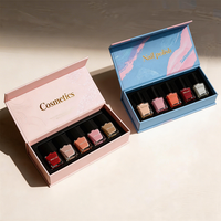 Boîte cadeau en carton rigide magnétique personnalisée avec logo de marque imprimé pour ensemble de soins des ongles cosmétiques, flacon de vernis à ongles en gel pressé