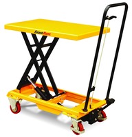 Giant Move buena calidad 750KG capacidad personalizada tijera hidráulica mesa elevadora Manual con ruedas