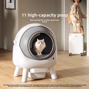 Offre Spéciale de nettoyage automatique bac à litière pour chat conception intelligente grande fonction anti-éclaboussures de roulement sable désodorisant en plastique transfrontalier - Product Image 2