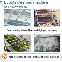 Industriële fruit- en groentewasmachine met bubbels, commerciële reiniger, 304 roestvrij staal, voedselveilige wasmachine