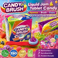 Caramelos con Forma de Cepillo de Dientes al por Mayor OEM ODM, Dulces Interactivos y Divertidos, Caramelos de Gel con Sabor a Mermelada Líquida, Caramelos en Tabletas con Sabor a Pasta de Dientes