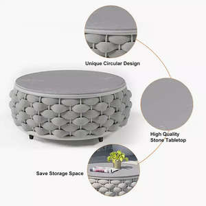 <span class=keywords><strong>Salon</strong></span> d'Extérieur <span class=keywords><strong>5</strong></span> <span class=keywords><strong>Places</strong></span> en <span class=keywords><strong>Aluminium</strong></span> avec Tressage Corde, Ensemble Canapé <span class=keywords><strong>de</strong></span> <span class=keywords><strong>Jardin</strong></span> pour Mobilier <span class=keywords><strong>de</strong></span> Terrasse, Table Basse Plateau en Pierre, Hôtel, Parc - Product Image 6