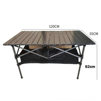 Table pliée à hauteur réglable en acier au carbone pour les fêtes de jardin en plein air Table de pique-nique pliante pour le camping et le barbecue