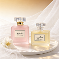 Flacon de parfum carré en verre transparent élégant, personnalisé avec logo, de luxe, pour hôtel, spa, parfumerie, directement de l'usine