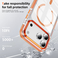Coque de téléphone hybride PC TPU épaisse antichute bicolore pour iPhone 18 17 avec protection de cadre antichoc et cache-objectif métallique