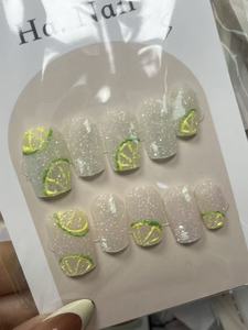 Faux ongles à presser faits main en acrylique, couvrance totale, luxe, forme carrée, motif fleur 3D, style sac surprise, styles <span class=keywords><strong>et</strong></span> tailles aléatoires, vente en gros - Product Image 1