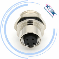 Conector de PCB con Codificación A/D/X M12, Blindado, Impermeable IP67, 3, 4, 5, 6, 8 Pines, Montaje en Panel, para Sensor Industrial