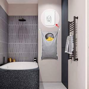 <b>Hanging</b> <b>Laundry</b> Hamper <b>Bag</b> Adjustable 4 Hooks 600D Polyester Reusable Large Capacity for Home Use Space-Saving Storage - Product Image 5