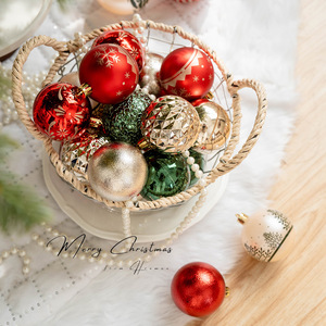 Classic Dreamy Colorful <b>Christmas</b> Ball Irregular Shape Xmas Ball Set Box Xmas <b>Tree</b> Hanging Decor Festive Decor for Family Party - Product Image 3