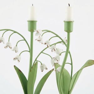 เชิงเทียนรูปดอกลิลลี่แห่งหุบเขาสีเขียวเหล็ก สำหรับตกแต่งบ้าน - Product Image 4