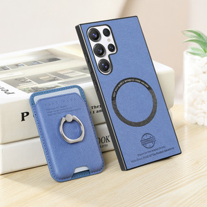 Funda Magnética de Cuero para <span class=keywords><strong>Samsung</strong></span> Galaxy S26 <span class=keywords><strong>Ultra</strong></span> A57 con Ranura para Tarjetas, Anillo de Soporte, Textura Grabada, Color Sólido, Protectora - Product Image 5