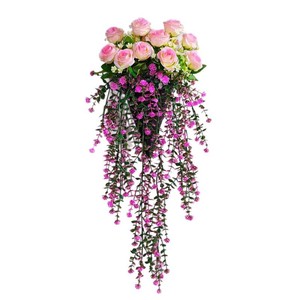 ดอกกุหลาบประดิษฐ์แบบแขวนผนังจาก Xiaoyu Floral Art ตกแต่งบ้านด้วยพลาสติกสำหรับห้องนั่งเล่น เพดาน และงานแต่งงาน - Product Image 5