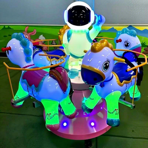 Carrusel Infantil Personalizado de 4 Asientos para Parque de Atracciones, 220v, Mini Carrusel Eléctrico con Caballos para Niños en Venta - Product Image 2