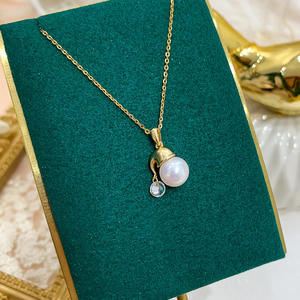 Pendentif en argent S925 avec perles rondes de 8-9 mm, accessoires de perles DIY, 30472, chapeau de Noël, collier en jade, pendentifs et breloques en cristal - Product Image 2