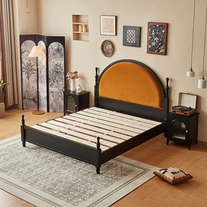 <span class=keywords><strong>Lit</strong></span> double vintage français moderne et simple, <span class=keywords><strong>tête</strong></span> <span class=keywords><strong>de</strong></span> <span class=keywords><strong>lit</strong></span> ronde, style américain, luxe léger, pour chambre principale, couleur cerise noire, <span class=keywords><strong>lit</strong></span> <span class=keywords><strong>de</strong></span> princesse - Product Image 6