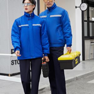 Chaqueta de Invierno de Cuero Genuino para Trabajo Pesado, Reflectante, Transpirable, con Logotipo Personalizado Unisex, Color Azul, de RED Construction - Product Image 6